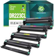 🖨️ комплект заменяемых барабанных узлов greenbox совместимый с brother dr223 dr-223 dr223cl dr-223cl для hl-l3210cw hl-l3230cdw hl-l3270cdw hl-l3290cdw mfc-l3710cw mfc-l3750cdw mfc-l3770cdw лоток для принтера - 4 штуки - улучшенный seo логотип