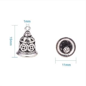 img 3 attached to 🔔 PandaHall Elite Antique Silver Christmas Bell Charms: 10Pcs Brass Pendants, Perfect for Jewelry Making – Size 15x11mm