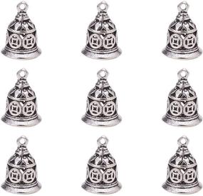 img 4 attached to 🔔 PandaHall Elite Antique Silver Christmas Bell Charms: 10Pcs Brass Pendants, Perfect for Jewelry Making – Size 15x11mm