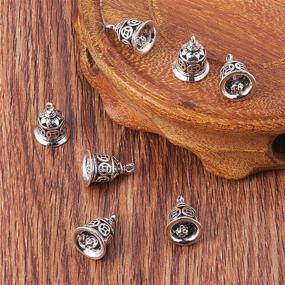 img 1 attached to 🔔 PandaHall Elite Antique Silver Christmas Bell Charms: 10Pcs Brass Pendants, Perfect for Jewelry Making – Size 15x11mm