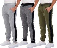 real essentials boys youth active athletic soft fleece jogger sweatpants - 3 pack logo