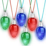 🎄 set of 6 artcreativity flashing christmas bulb necklaces - festive holiday necklaces in assorted colors for women, men, and kids - xmas party favors and stocking stuffers logo