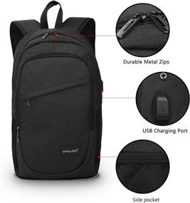 img 3 attached to Рюкзак для ноутбука OMOUBOI Computer Black Backpack