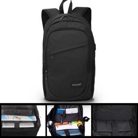 img 1 attached to Рюкзак для ноутбука OMOUBOI Computer Black Backpack