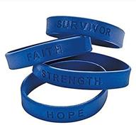 🎗️ 24 cancer support blue silicone bracelets: empowering sayings for inspiring hope and unity by fun express logo