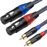 🎧 disino dual female xlr to dual rca cable - 5 feet / 1.5 meters - hifi stereo audio microphone cable with 2 xlr female to 2 rca/phone plug male connectors - heavy duty interconnect lead wire logo