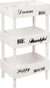 img 4 attached to 📚 Signature Design by Ashley Yulton Farmhouse Shelf with Storage Trays in Antique White