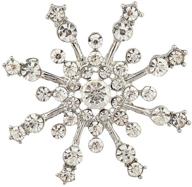 lux accessories snowflake xmas brooch pin with pave crystal for winter christmas logo