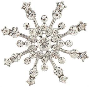 img 2 attached to LUX ACCESSORIES Snowflake Xmas Brooch Pin with Pave Crystal for Winter Christmas