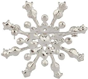 img 1 attached to LUX ACCESSORIES Snowflake Xmas Brooch Pin with Pave Crystal for Winter Christmas