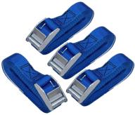 🔵 12-feet long lashing strap, blue, 4-pack by amazon basics logo