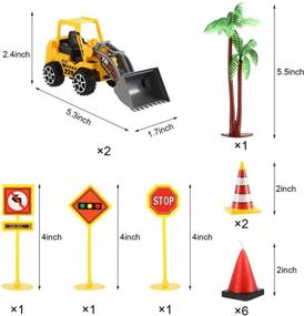 img 3 attached to 🎂 Set of 6 Cone-Shaped Molded Candles, Construction Decors (2 Pieces), Palm Tree with Coconut (1 Piece), and Barricade Set (5 Pieces) - Ideal Birthday Cake Decorations Toppers for SEO