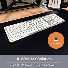 img 2 attached to 💻 X9 Performance 2.4G Wireless Keyboard - Ultra Slim Full Size Keyboard for Laptop or Desktop PC