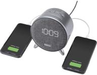 enhance your bedroom with the ihome ibt235 bluetooth digital alarm clock - dual usb charging, ambient nightlight, perfect for kids, adults, dorm essentials (grey) logo