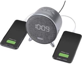 img 4 attached to Улучшите свою спальню с iHome iBT235 Bluetooth цифровым будильником - двойная поддержка USB-зарядки, приглушенная подсветка, идеально подходит для детей, взрослых, необходим в общежитии (серый).