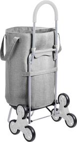 img 3 attached to 🧺 Convenient Amazon Basics Stair Climber Rolling Laundry Hamper: Dolly Conversion, 38" Handle Height, Grey