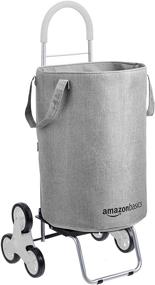 img 4 attached to 🧺 Convenient Amazon Basics Stair Climber Rolling Laundry Hamper: Dolly Conversion, 38" Handle Height, Grey
