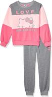 baby girls 2 piece sweatshirt and pant active set - hello kitty logo