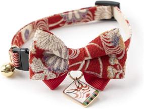 img 3 attached to 🐱 Necoichi Kabuki Bow Tie Cat Collar with Charm – Elevate Your Feline's Style