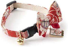 img 1 attached to 🐱 Necoichi Kabuki Bow Tie Cat Collar with Charm – Elevate Your Feline's Style