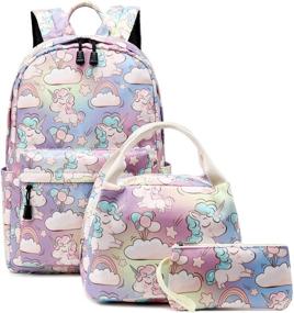 img 4 attached to Optimized Rainbow Unicorn Backpacks by Abshoo - Lightweight and Stylish