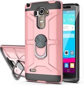 img 4 attached to 🌹 Rose Gold LG G Stylo Case, LG G4 Stylus Case – 360 Degree Rotating Ring Kickstand Holder, Dual Layers Shockproof Phone Case with HD Screen Protector, Designed for LG LS770-ZS (Not Fit LG G4)