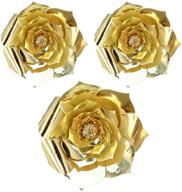 🌸 yly's love 3d paper flower decorations - giant paper flowers for weddings, parties, and home decor - handcrafted paper flowers in gold - set of 3 (8in,12in) logo