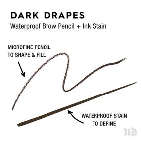 img 3 attached to 💦 Urban Decay Brow Blade, Dark Drapes - Long-lasting Eyebrow Pencil & Ink Stain - Brow Tint for Precise Definition, Microblading Effect, and Waterproof Finish
