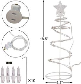 img 3 attached to Twinkle Star 5 Pack LED Lighted Spiral Christmas Tree Decor with 125 Clear Incandescent Lights on White Wire, 18 Inch Tall Xmas Trees Perfect for Indoor or Outdoor Festive Holiday Decoration