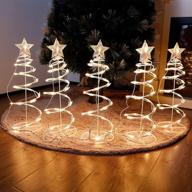 twinkle star 5 pack led lighted spiral christmas tree decor with 125 clear incandescent lights on white wire, 18 inch tall xmas trees perfect for indoor or outdoor festive holiday decoration logo