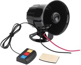 img 4 attached to 🔊 Powerful 12V Motorcycle Alarm Horn: 30W Car/Motorcycle Alarm Warning Siren Horn, 3 Sound Options, Black
