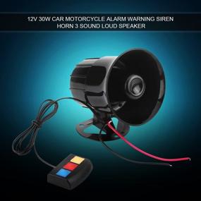 img 1 attached to 🔊 Powerful 12V Motorcycle Alarm Horn: 30W Car/Motorcycle Alarm Warning Siren Horn, 3 Sound Options, Black