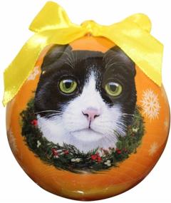 img 1 attached to 🐾 Exquisite Black and White Cat Christmas Ornament - Unbreakable Shatter-Proof Ball