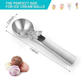 img 3 attached to POEZJA Large Ice Cream Scoop: Premium Stainless Steel Scooper with Trigger & Anti-Freeze Handle - Perfect for Gelatos, Frozen Yogurt, Fruit, Sundaes and More!