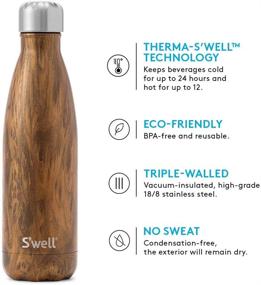 img 1 attached to 💧 S'well 17 oz Vacuum Insulated Stainless Steel Water Bottle: Top-Notch Hydration on the Go