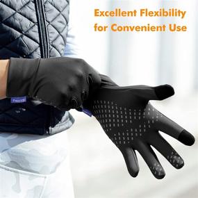 img 1 attached to Flexible Lightweight Running Gloves, Ideal for Daily Use & Driving, Touchscreen Thin Gloves for Men and Women - Cozy Cold Weather Liners!