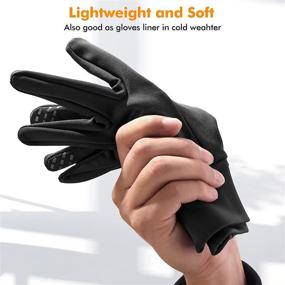 img 2 attached to Flexible Lightweight Running Gloves, Ideal for Daily Use & Driving, Touchscreen Thin Gloves for Men and Women - Cozy Cold Weather Liners!