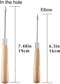 img 3 attached to 🧵 Zxiixz 2 PCS Awl: Leather Sewing Awl with Wood Handle for Speedy Stitcher Sewing & Stitching - DIY Leather Craft Tool