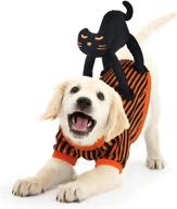 🐶 idepet dog costumes halloween: funny pet dog suit with black cat design - perfect for small dogs and cats at christmas party and halloween логотип