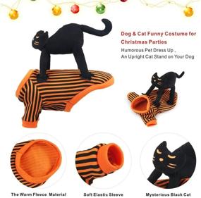 img 1 attached to 🐶 Idepet Dog Costumes Halloween: Funny Pet Dog Suit with Black Cat Design - Perfect for Small Dogs and Cats at Christmas Party and Halloween