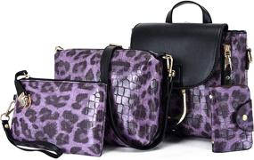 img 4 attached to Handbags Backpack Shoulder Crossbody Set Purple Women's Handbags & Wallets for Fashion Backpacks