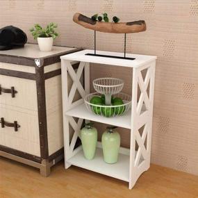 img 2 attached to 🏢 White Riipoo Side Table: Ideal Small Space Solution for Bedrooms, Bathrooms, Living Rooms, Offices, and Dorms