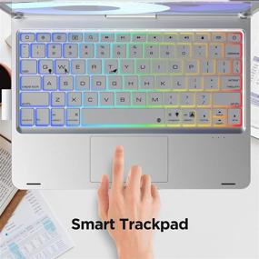img 1 attached to 🔍 iPad Air 5th Generation 10.9-inch 2022 Keyboard Case, 360° Rotating Magic RGB Backlight Keyboard with Trackpad, Compatible with iPad Air 4th Gen 2020 / iPad Pro 11 inch, Silver-US English - Touch Enabled