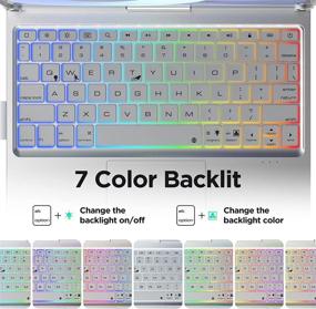 img 2 attached to 🔍 iPad Air 5th Generation 10.9-inch 2022 Keyboard Case, 360° Rotating Magic RGB Backlight Keyboard with Trackpad, Compatible with iPad Air 4th Gen 2020 / iPad Pro 11 inch, Silver-US English - Touch Enabled