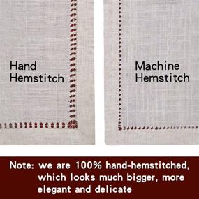 img 2 attached to 🍽️ Beautifully Crafted Square Natural Color Hemstitched Napkins - Elevate Your Dining Experience!