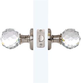 img 2 attached to 🚪 BINO Crystal Functional Interior Door Knobs Set - Satin Nickel with Stunning Crystal Knobs - Exquisite Interior Crystal Door Knobs for Elegant Touch