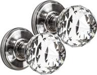 🚪 bino crystal functional interior door knobs set - satin nickel with stunning crystal knobs - exquisite interior crystal door knobs for elegant touch logo