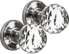 img 4 attached to 🚪 BINO Crystal Functional Interior Door Knobs Set - Satin Nickel with Stunning Crystal Knobs - Exquisite Interior Crystal Door Knobs for Elegant Touch