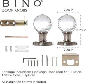 img 3 attached to 🚪 BINO Crystal Functional Interior Door Knobs Set - Satin Nickel with Stunning Crystal Knobs - Exquisite Interior Crystal Door Knobs for Elegant Touch