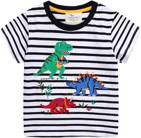 img 3 attached to 🦖 Dino-mite Style: LOKTARC T Shirts with Eye-Catching Dinosaur Graphics for Boys' Clothing